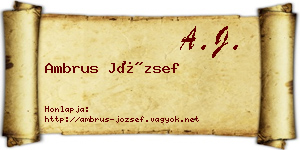 Ambrus József névjegykártya